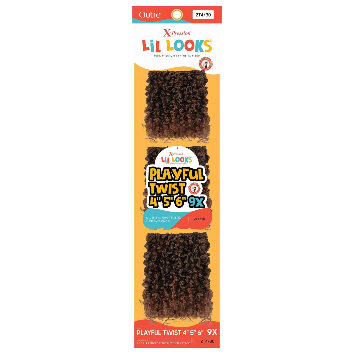 Outre X-Pression - Lil Looks - Playful Twist 4” 5” 6” 9X (MEDIUM BROWN 4)