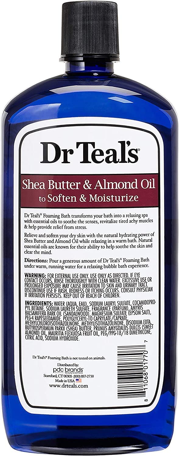Dr. Teal's Lavender & Shea Butter Foaming Bath Gift Set (2 Pack, 34oz Ea) - Soothe & Sleep Lavender, Soften & Moisturize Shea Butter & Almond Oil Beauty and Personal Care Dr Teal's