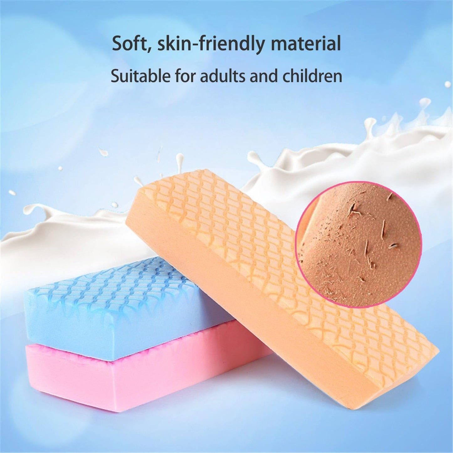 KHAOL 4 Pcs Square Shape Magic Exfoliating Body Scrubber for Shower, Exfoliating Bath Sponge for Gentle Cleansing, Reusable Skin-Friendly Back Rubbing Beauty and Personal Care KHAOL