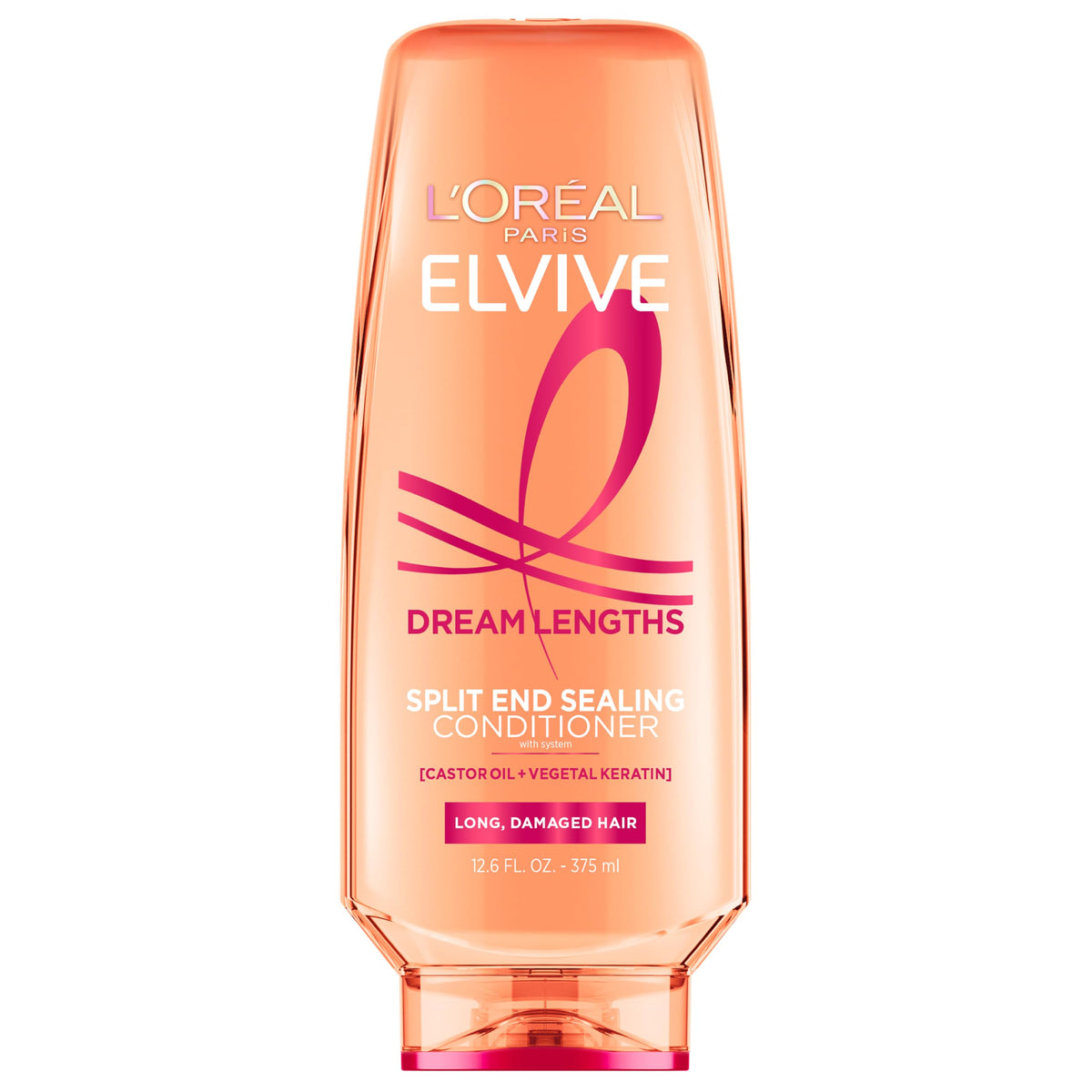 L'Oreal Paris Elvive Dream Lengths Super Detangling Conditioner with Fine Castor Oil and Vitamins B3 and B5 for Long, Damaged Hair, Instantly