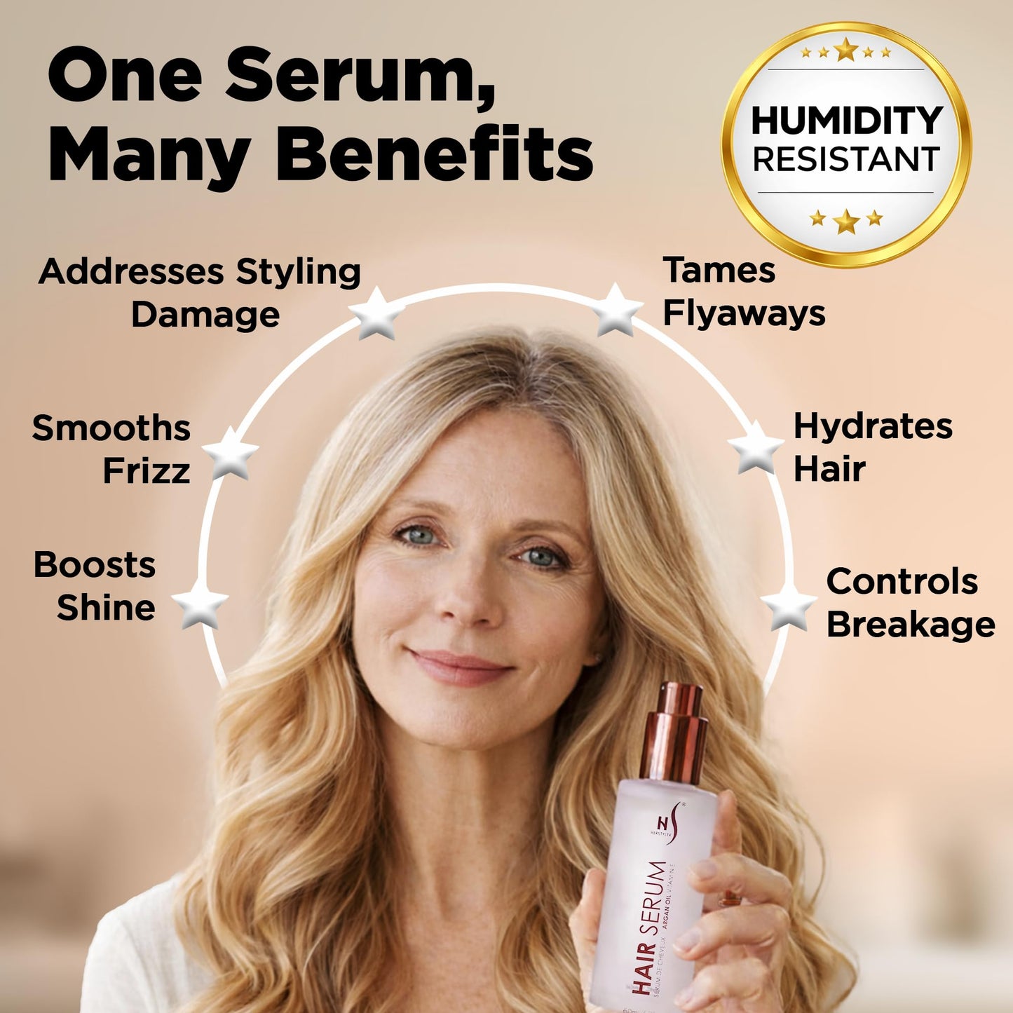 HerStyler Hair Repair Serum - Argan Oil Hair Serum for Frizzy and Damaged Hair - For Frizz, Styling and Shine - Lightweight - Hydrating - Fast Beauty & Personal Care HerStyler