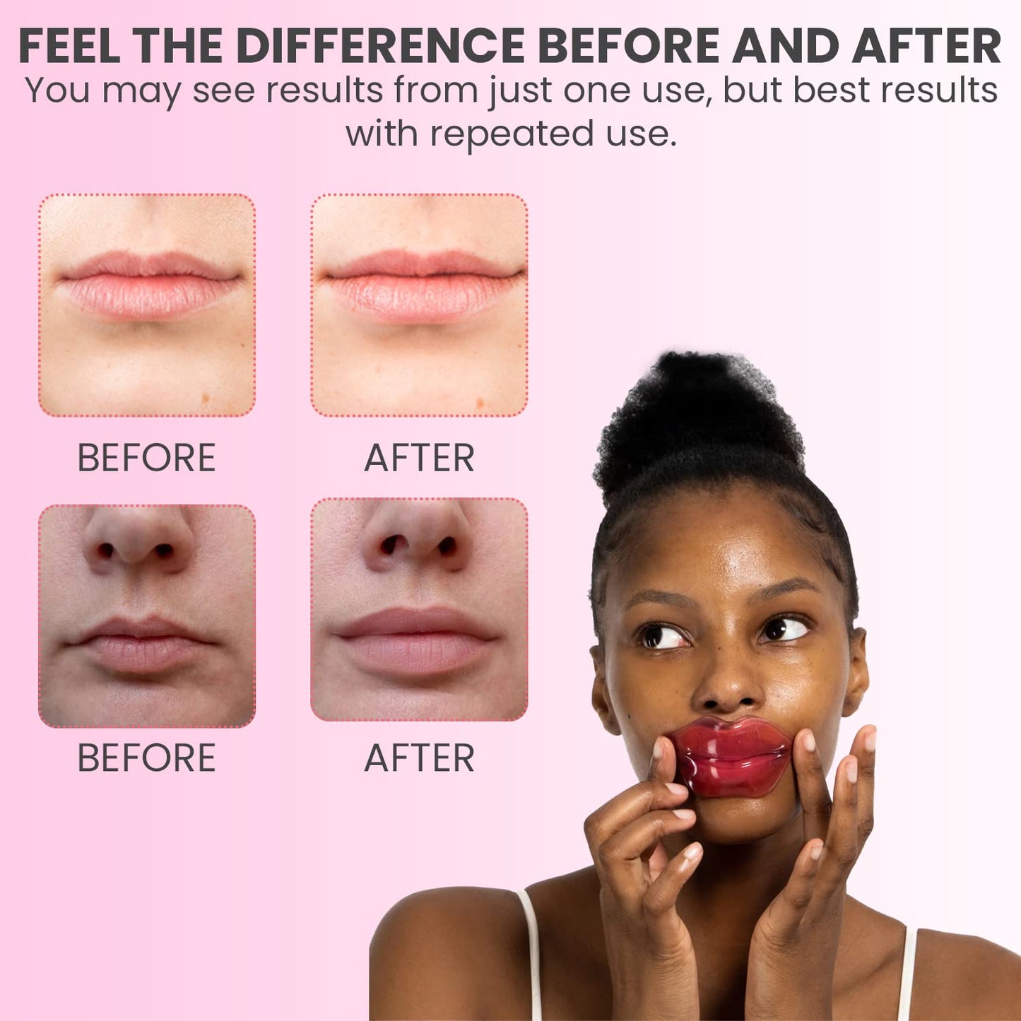 MISS SPA Lip Mask, Hydrate Boost Hydrogel Pink Lip Mask, Sooth Restore Lips, Lip Plumper, Moisturizing And Reducing Fine Lines, Anti-Aging Face Mask Beauty & Personal Care MISS SPA