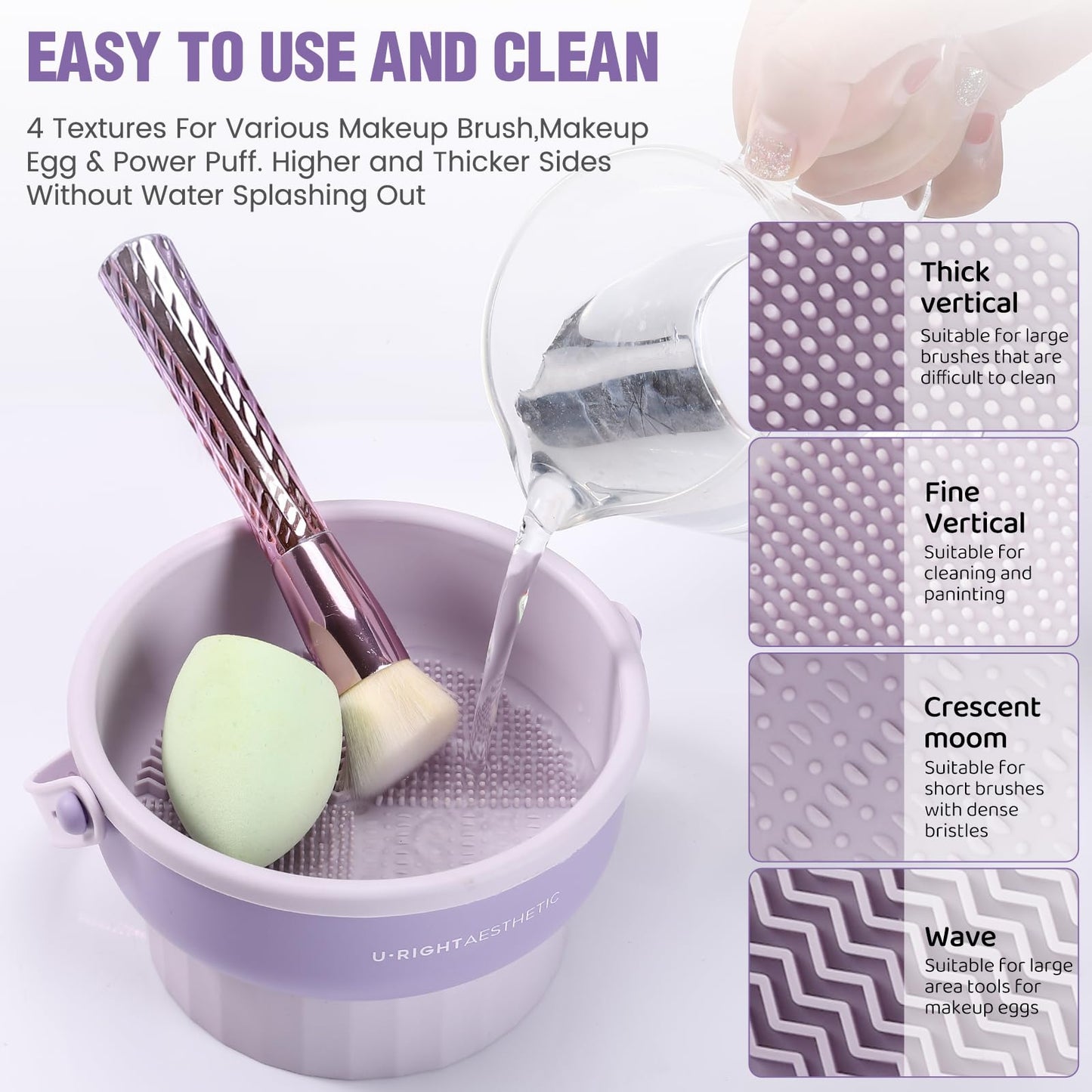 Makeup Brush Cleaner Mat 3 in 1 Silicone Makeup Brush Cleaner Bowl Cosmetic Brushes Cleaning Tool Organizer for Storage and Air Drying (Pink) Beauty & Personal Care GOLIKEE
