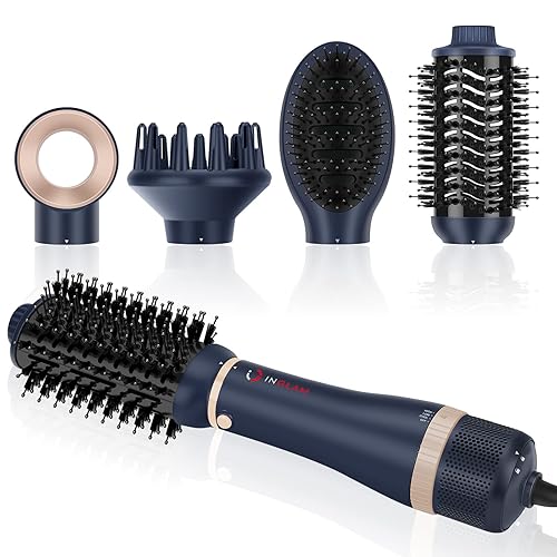 Hair Dryer Brush Set, IG INGLAM 4 in 1 Blowout Brush, Negative Ion Detachable Hair Dryer & Styler Volumizer Hot Air Hair Dryer Brush with 2 Styling Beauty & Personal Care IG INGLAM
