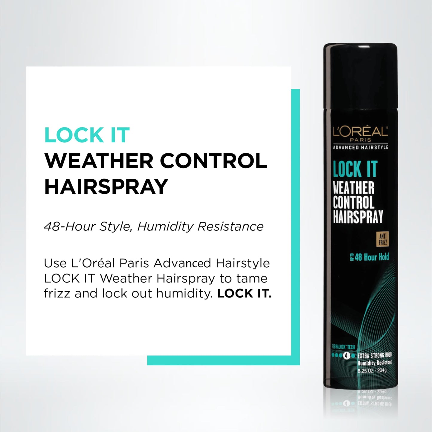 L'Oréal Paris Advanced Hairstyle LOCK IT Weather Control Hairspray, 8.25 oz. (Packaging May Vary) Beauty & Personal Care L'Oreal Paris