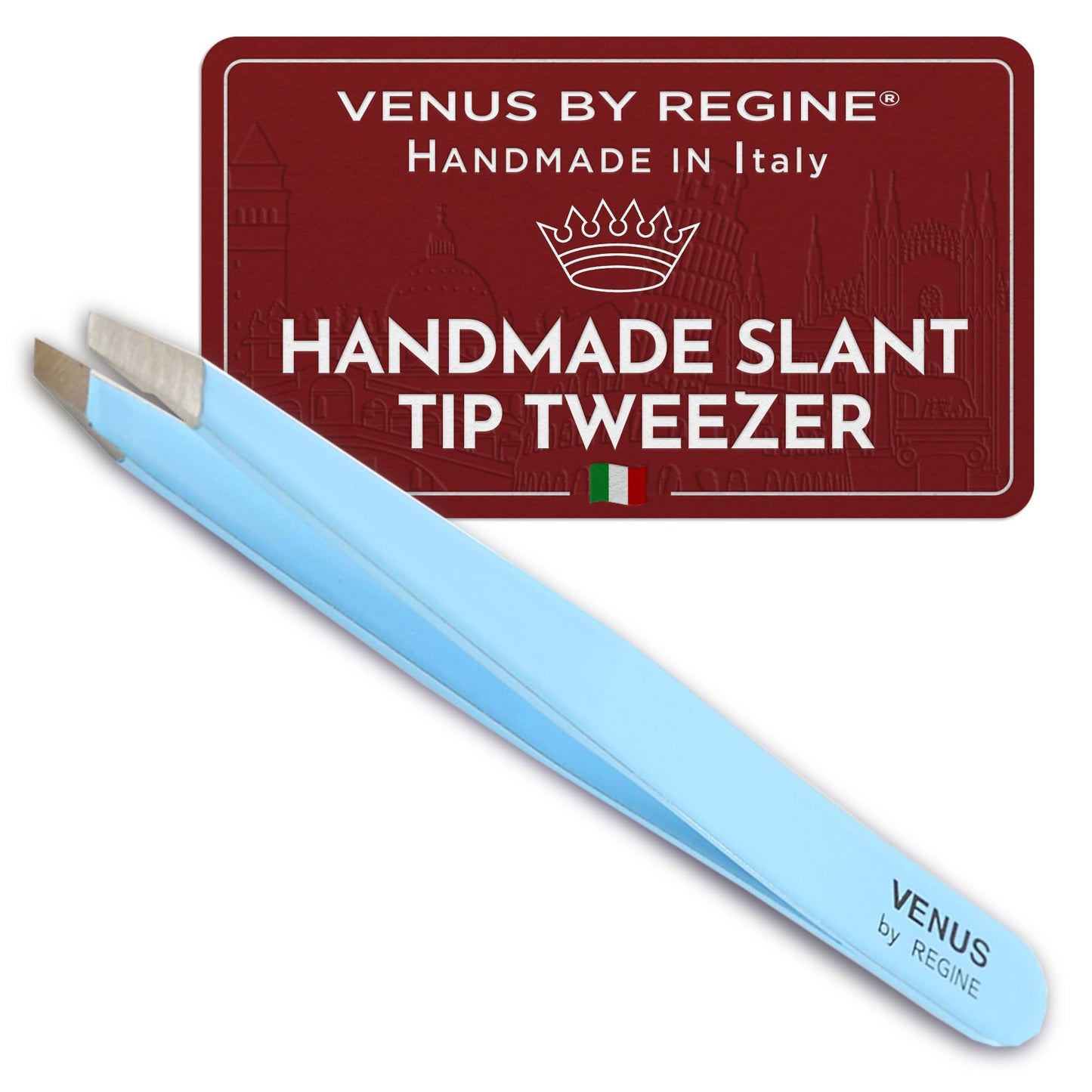 Venus by Regine Slant Tweezers - Handmade Precision Tool for Women & Men, 25-Degree Angle for Shaping Eyebrows & Grooming Facial Contours, Suitable Beauty & Personal Care Regine Switzerland