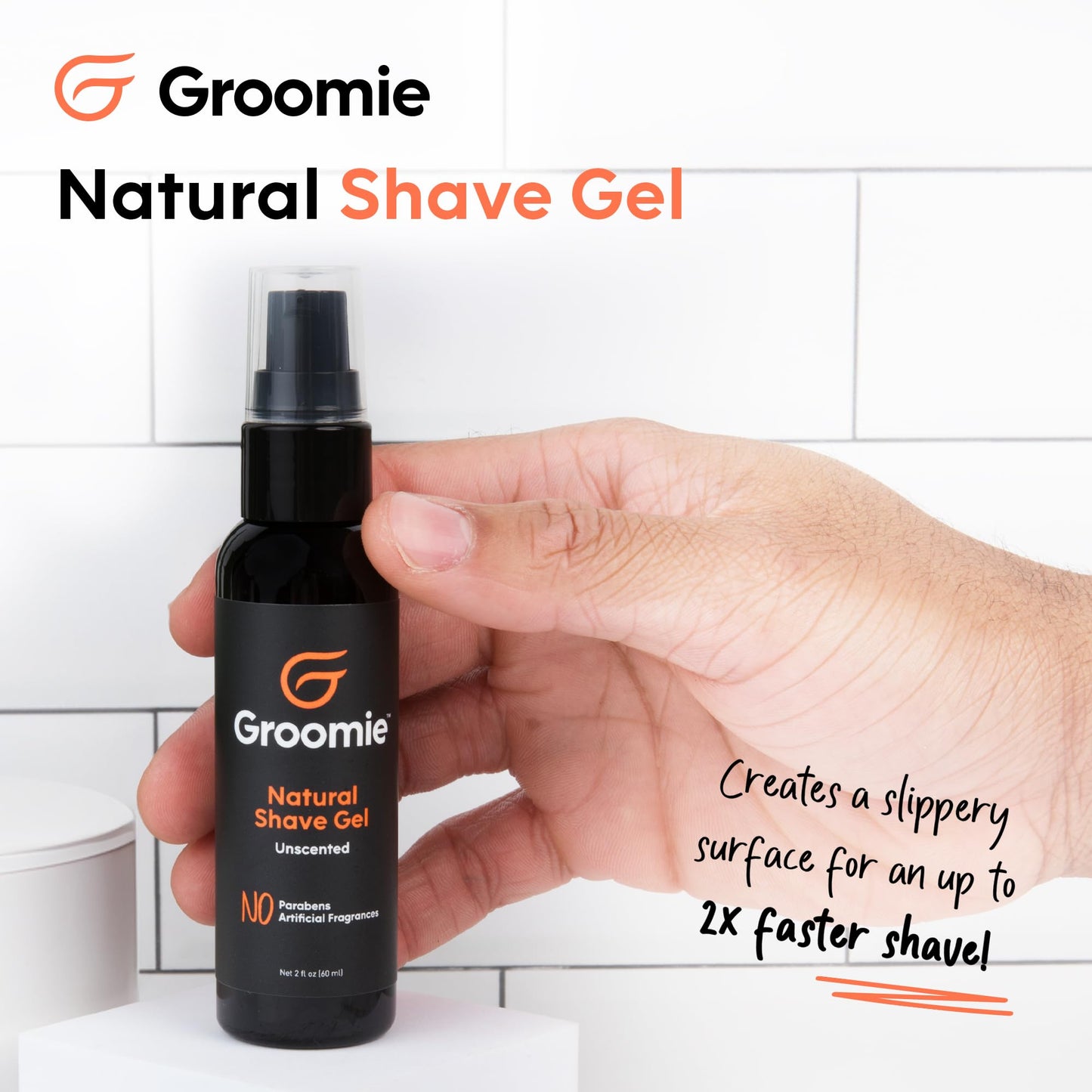 Groomie Natural Shave Gel - Aftershave Gel for Delicate Skin, Unscented Elegance for Silky-smooth Outcomes. For All Genders, Hydrate, Elevate Your Beauty and Personal Care Groomie