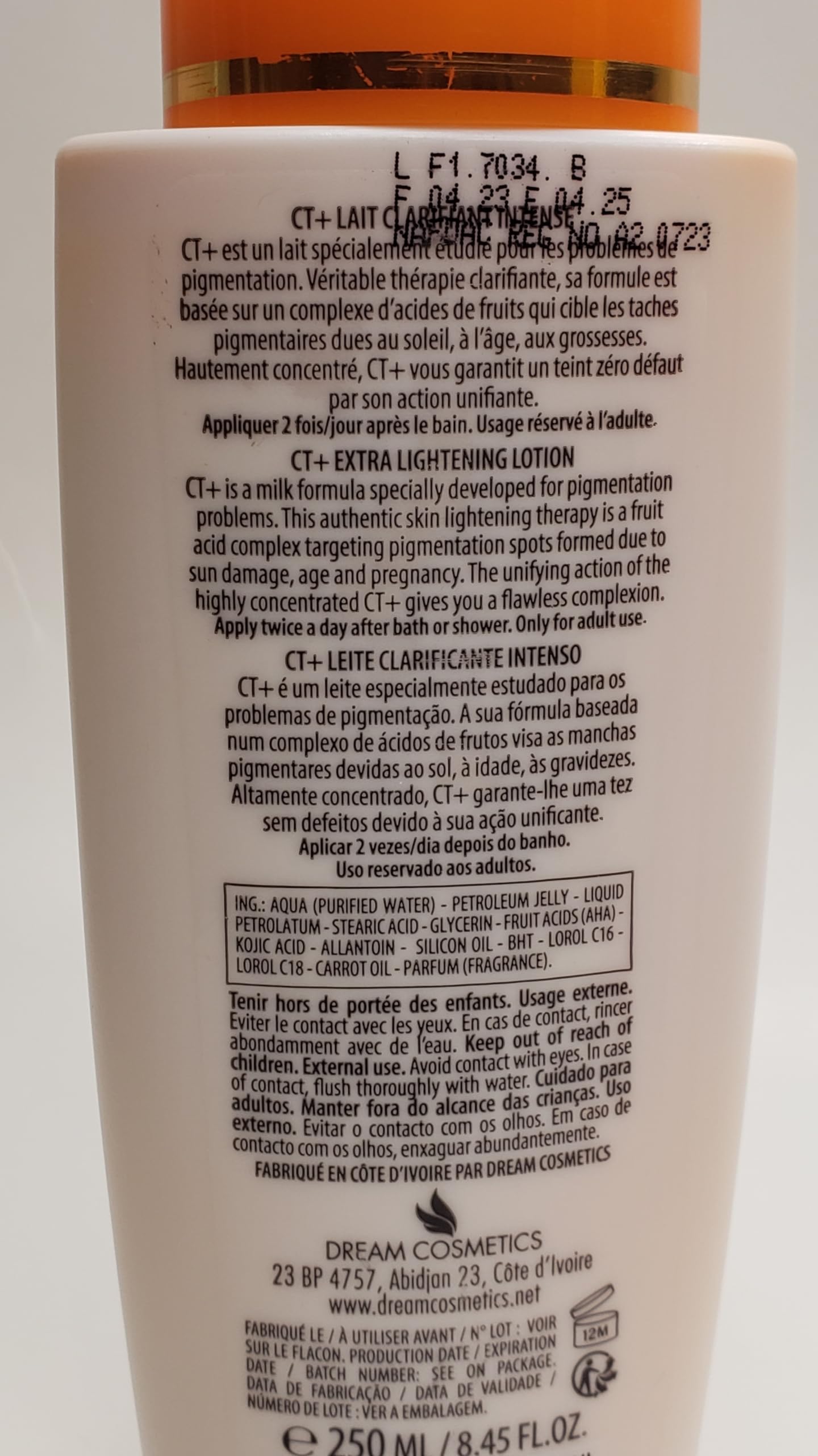 CT+ Clear Therapy Extra Lightening Skin Cream 6.76 & Lotion 8.45oz & Soap 6.17oz & Serum 2.37oz Beauty and Personal Care CT+ Clear Therapy