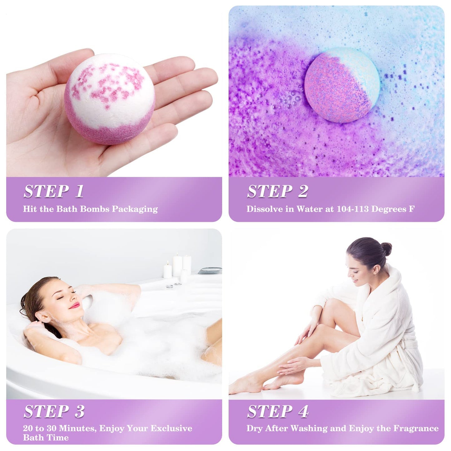 CalmNFiz 20PCS Bath Bombs for Women Presents Set Natural Wonderful Fizz Effect Bath Bomb with Shea Butter & Essential Oils, Bubble Bath Mothers Day Beauty and Personal Care CalmNFiz