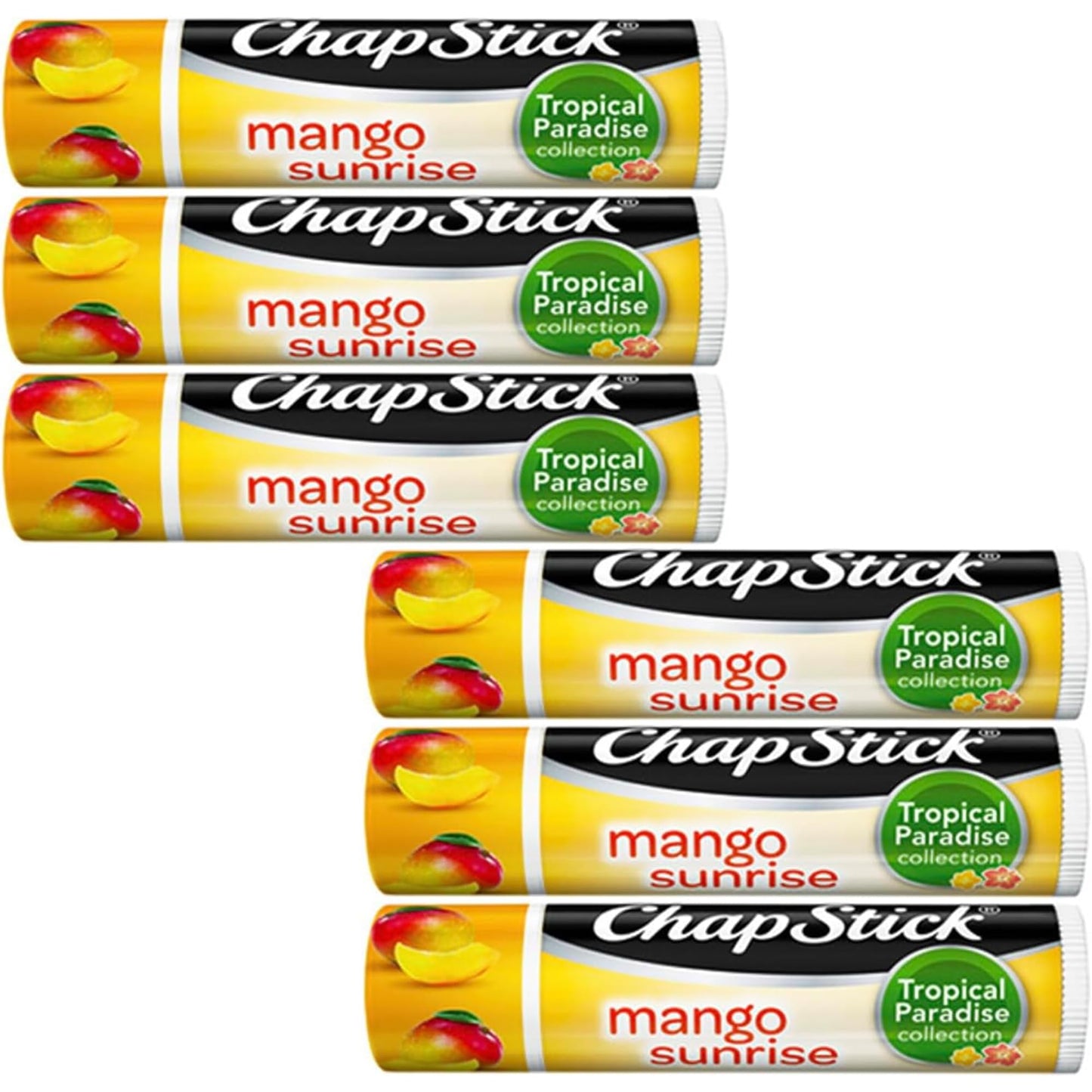 Chapstick Lip Balm, Mango Sunrise, 6-Pack - Sweet, Fruity & Tropical Moisturizer for Dry Lips, 0.15 Oz Beauty and Personal Care ChapStick