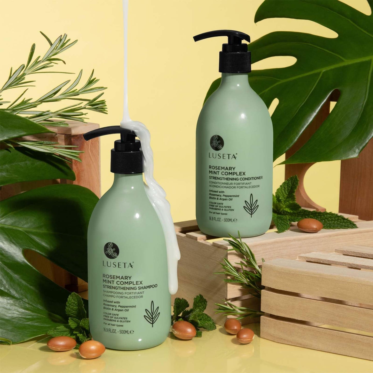Luseta Rosemary Mint Strengthening Shampoo and Conditioner Provide Nourishment & Smoothness for Thin Hair,Reduce Frizz and Add Shine for All Hair Beauty & Personal Care L LUSETA