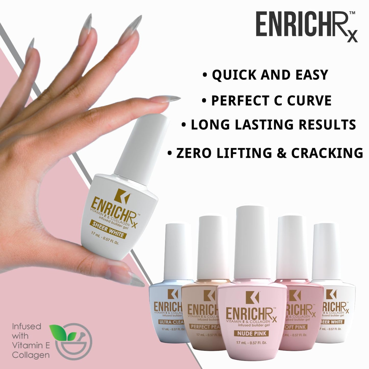 KUPA GelFinity EnrichRx Infused Builder Gel 0.57 fl oz - Ultra Clear Beauty & Personal Care KUPA