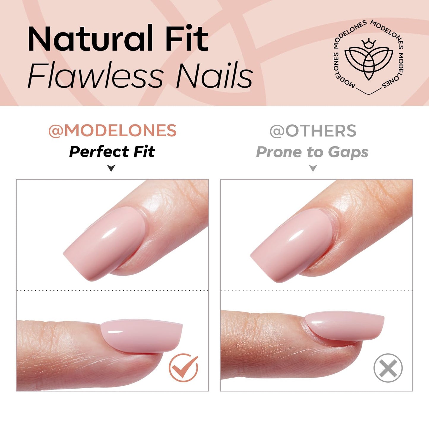 modelones Nude Short Press on Nails, Semi-Transparent Oval Fake Nails Kit Press Ons with Nail Glue, Adhesive Tabs, Nail File, Prep Pad, Manicure Beauty and Personal Care modelones