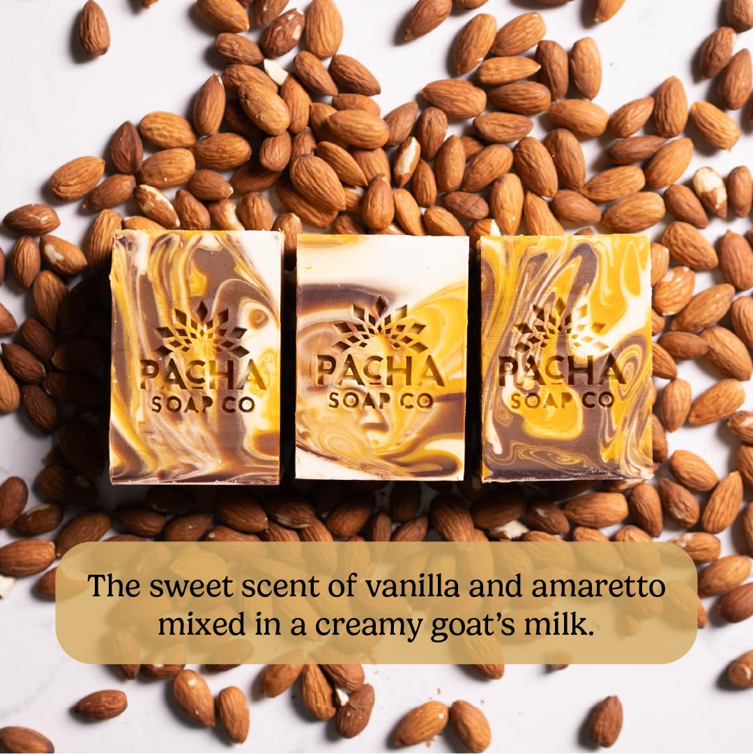 Pacha Soap Co. Almond Goat Milk Bar Soap - Handcrafted All Natural Premium Soap Bars for Face, Body & Hands, Hydrating & Soothing with Essential Oils Beauty & Personal Care Pacha Soap Co