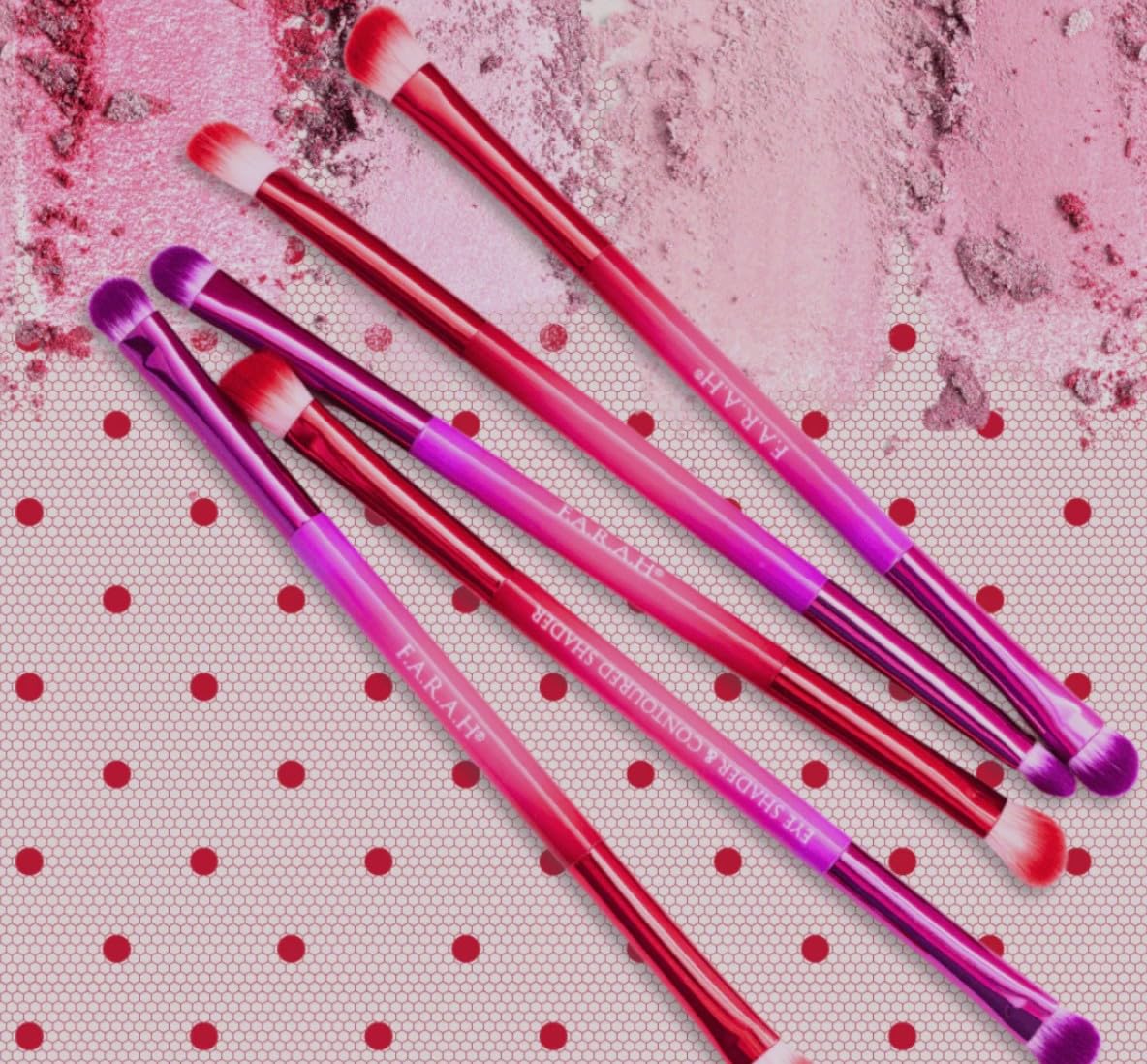 F.A.R.A.H Eye Shader & Contoured Shader - Dual-Ended Eyeshadow Brush with Vegan Bristles and Brass Ferrule Beauty & Personal Care F.A.R.A.H
