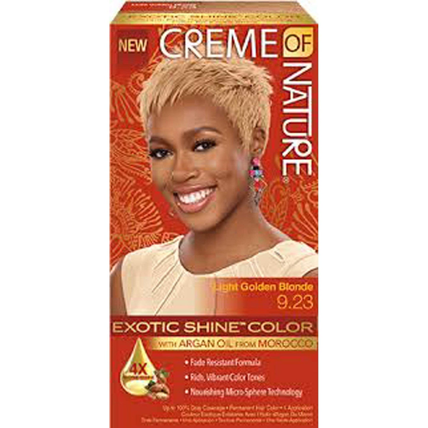 Creme of Nature Exotic Shine Hair Color With Argan Oil from Morocco, 9.23 Light Golden Brown, 1 Application Beauty & Personal Care Creme of Nature
