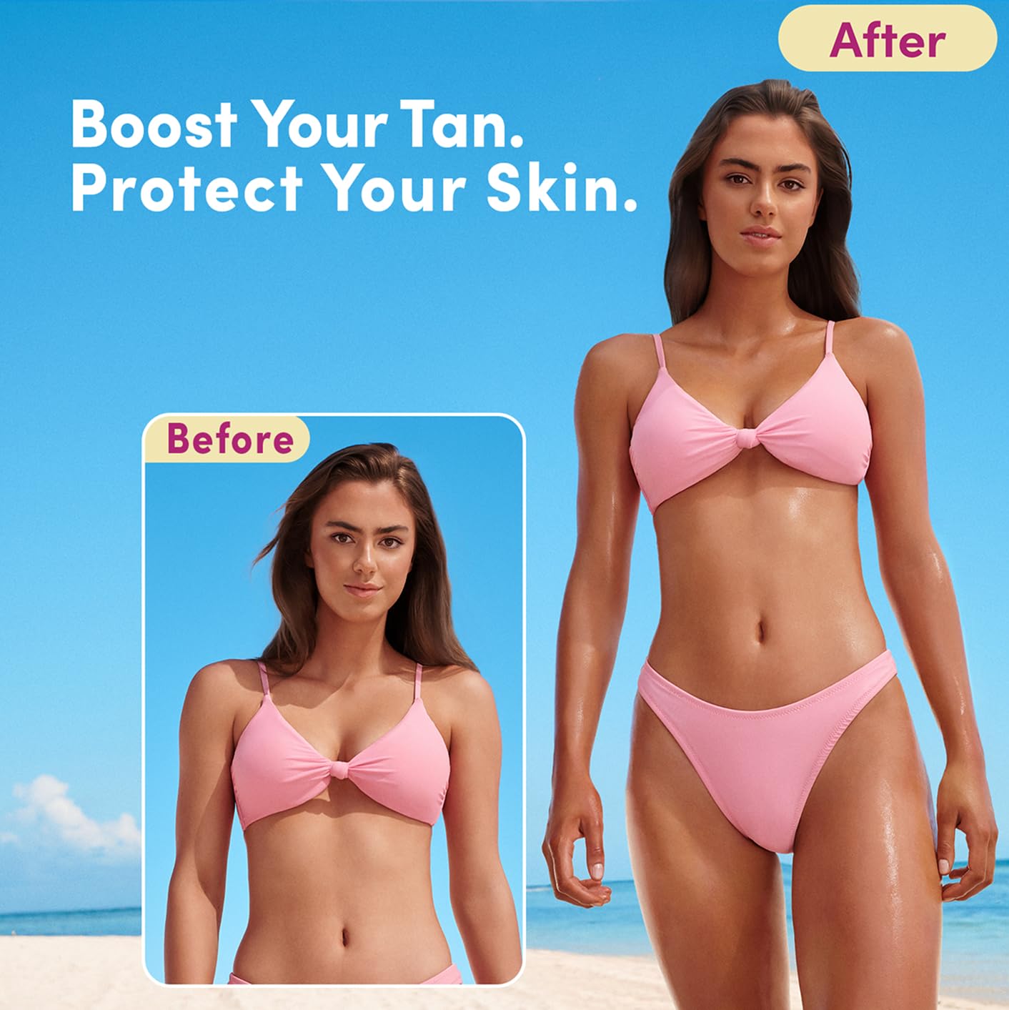 Coco & Eve Tan Boosting Anti-Aging Body Oil SPF45 - Tanning Accelerator Pump, UVA UVB Sun Protection | Moisturizing Outdoor Bronzing Enhancer Beauty and Personal Care Coco & Eve