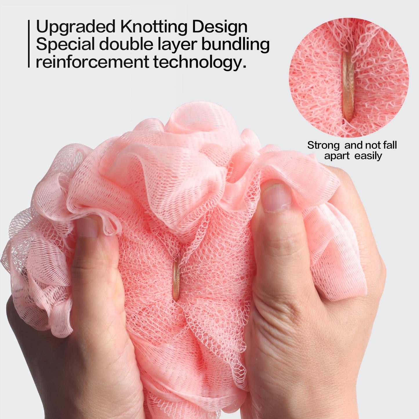 Fishent Loofah Bath Sponge Shower Loofahs, Pack of 4 Pink Soft Loofa Exfoliating Body Scrubber Mesh Shower Puff Pouf Ball Luffa for Women(50g/pcs) Beauty and Personal Care Fishent