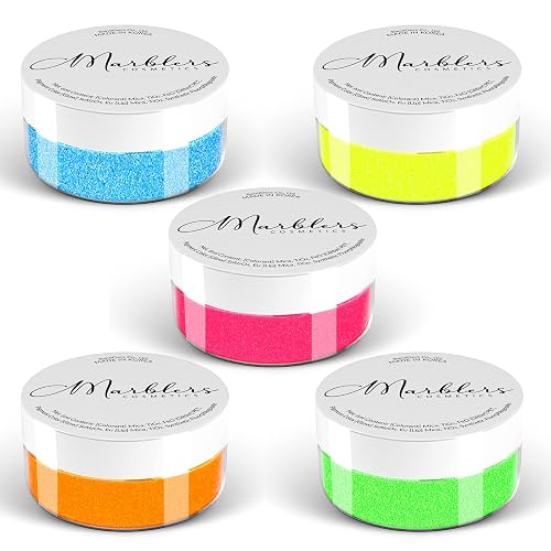 MARBLERS Cosmetic Grade Fine Glitter 5-Pack [Neon Max] 0.90oz (25g) | Non-Toxic | Vegan | Cruelty-Free | Eyeshadow, Nail Polish, Nail Art | Festival Beauty & Personal Care MARBLERS
