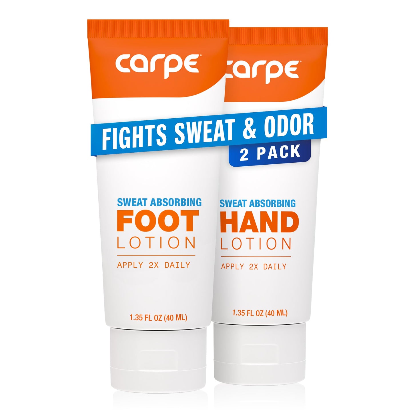 Carpe Sweat Absorbing Hand & Foot Lotion Bundle, Stop Sweaty Hands and Sweaty,Smelly Feet, Dermatologist Recommended Beauty and Personal Care Carpe
