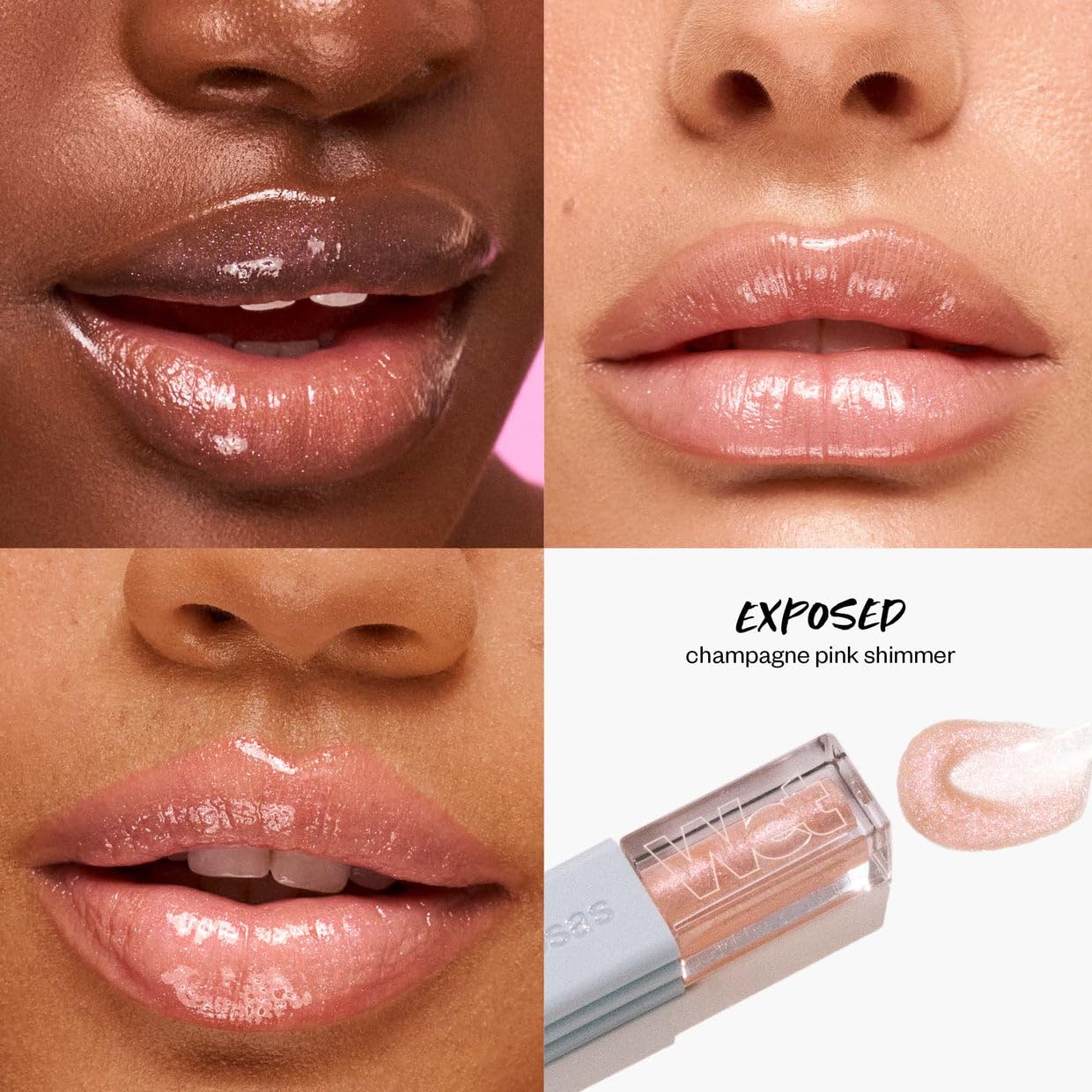 Kosas Wet Lip Oil Gloss - Hydrating Lip Plumping Treatment with Hyaluronic Acid & Peptides, Non-Sticky Finish (Exposed) Beauty & Personal Care Kosas