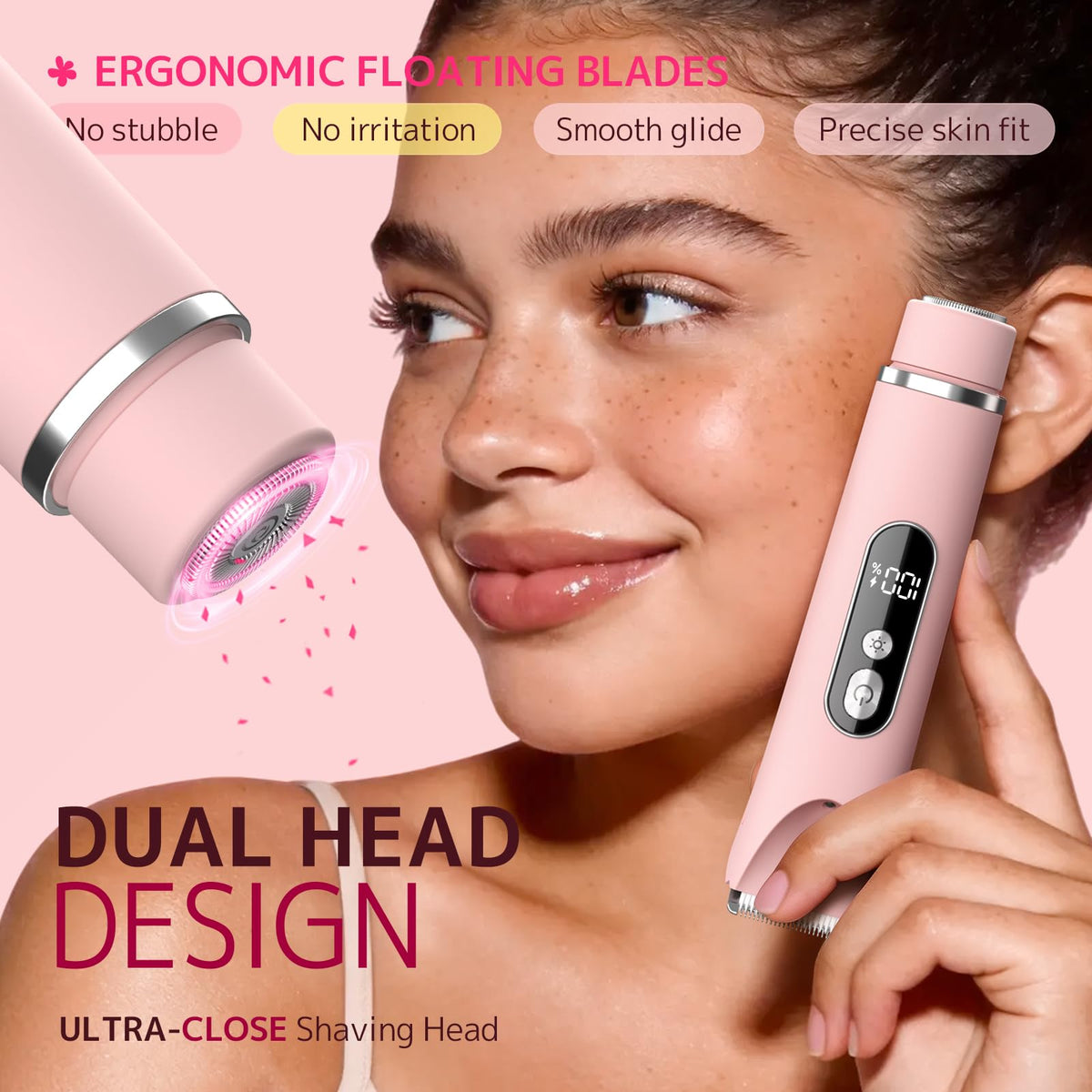 CoolHair Bikini Trimmer for Women,Smooth Electric Razor for Sensitive Skin, IPX7 Waterproof Wet & Dry Cordless Body Shaver & Grooming Set for Bikini Beauty and Personal Care CoolHair