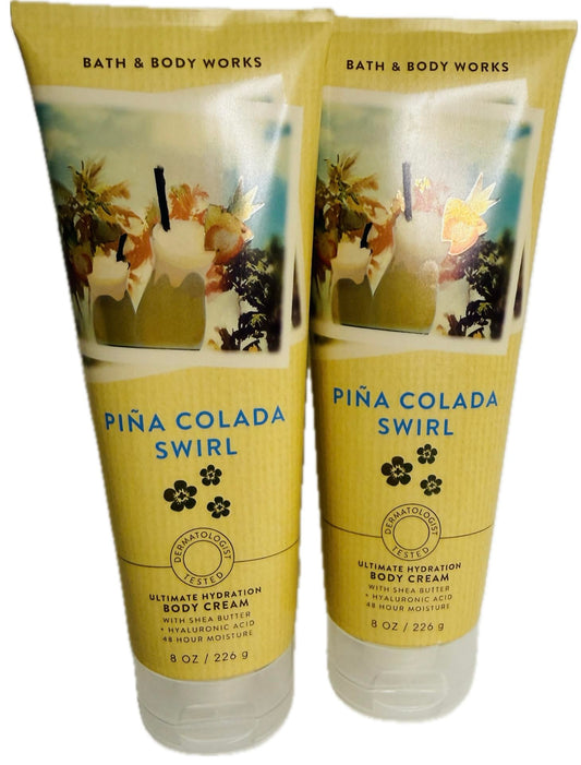 Bath & Body Works Piña Colada Swirl Body Cream - Pack of 2