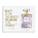 Stupell Industries Beauty Begins Designer Quote Purple Glam Perfume Bottle, Design by Amanda Greenwood Beauty & Personal Care Stupell Industries