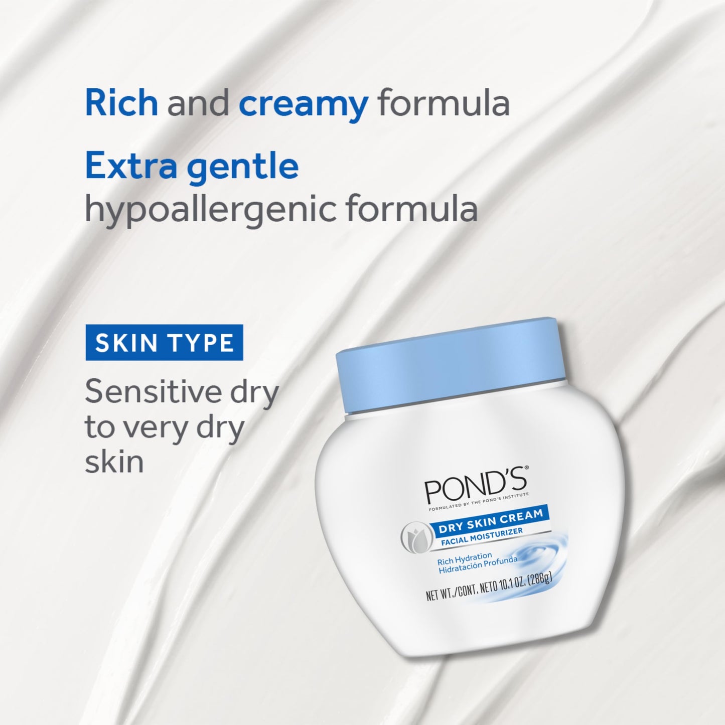 POND’S Dry Skin Cream - Moisturizing Face Cream for Deep Hydration - Daily Hydrating Facial Moisturizer for Radiant Skin - Dermatologist Tested Beauty & Personal Care POND'S
