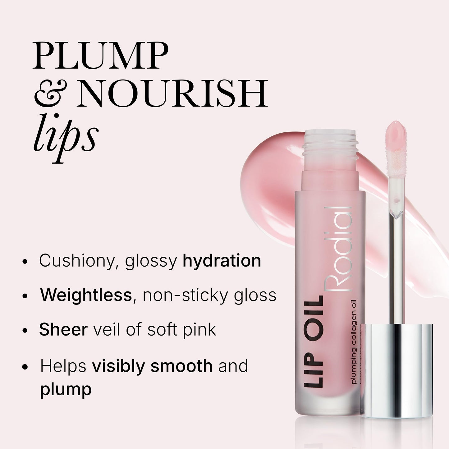 Rodial Plumping Collagen Lip Oil 0.14 fl oz, Hydrating Vegan Lip Oil for Fuller-Looking Lips, Nourishing Botanical Oils with Cherry, Jojoba Beauty and Personal Care Rodial