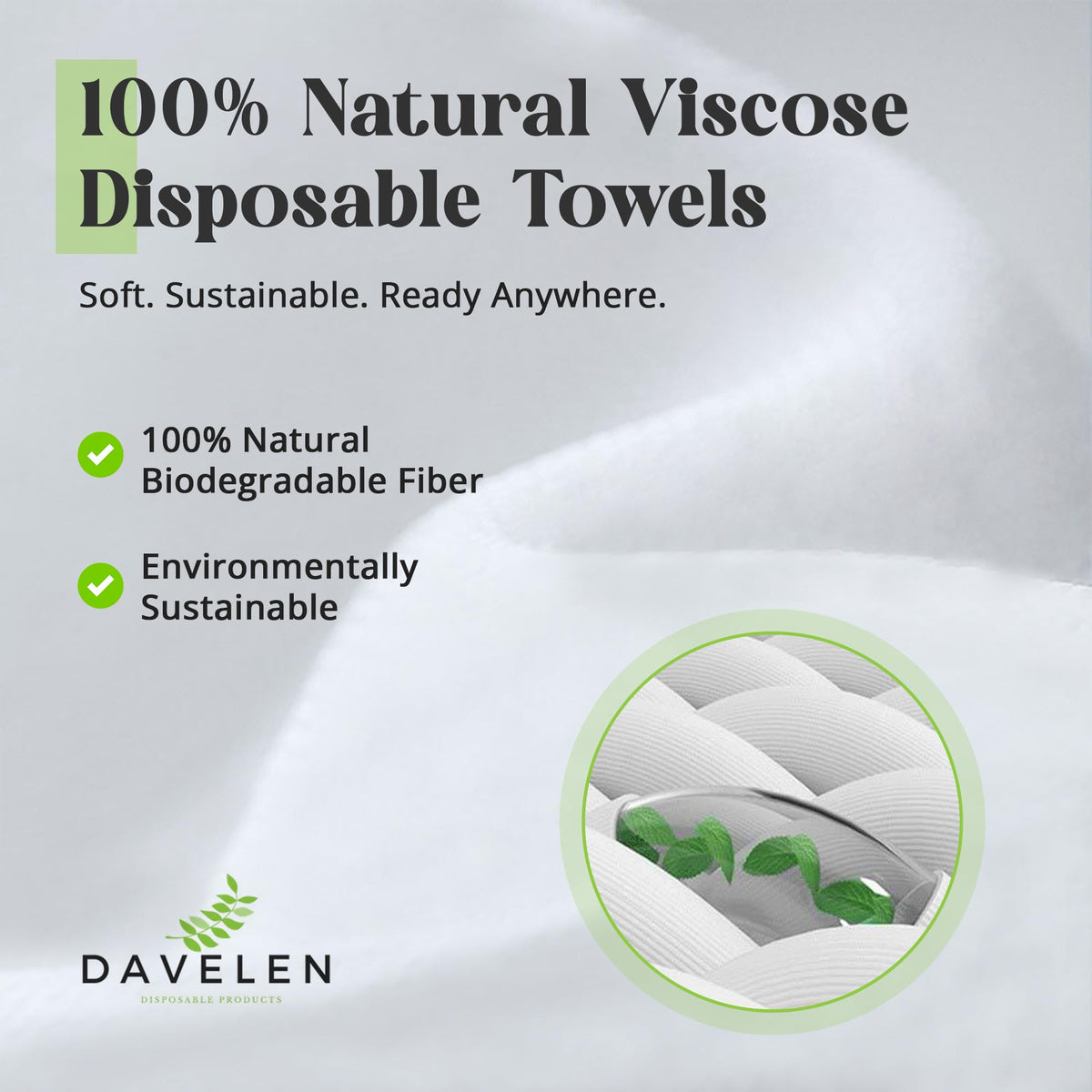 DAVELEN Disposable Large Luxury Towels (50-Count) Spa and Salon Quality Softness for Guests, Clients | Hair, Face, Body Use | Luxurious Comfort,