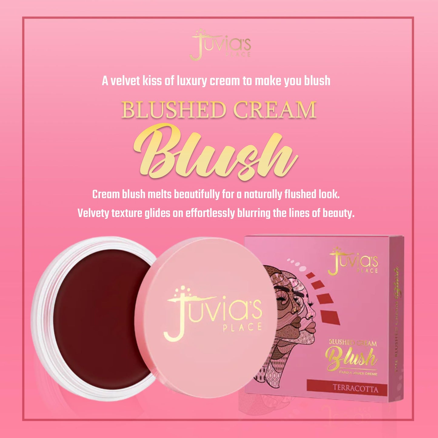 Juvia's Place Blushed Cream Blush - Terracotta - Multi-Purpose Cream Blush for Cheeks & Lips - 2in1 Formula, Smooth, Blendable Texture for a Soft Dewy Beauty & Personal Care Juvia's Place