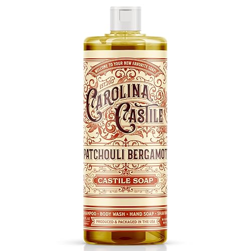 Carolina Castile Soap Patchouli Bergamot Scented Castile Soap - Certified Organic, High Olive Oil Content, Non-Drying, Made with Organic Oils Beauty & Personal Care Carolina Castile Soap
