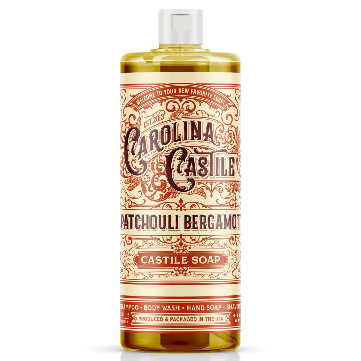 Carolina Castile Soap Patchouli Bergamot Scented Castile Soap - Certified Organic, High Olive Oil Content, Non-Drying, Made with Organic Oils Beauty & Personal Care Carolina Castile Soap