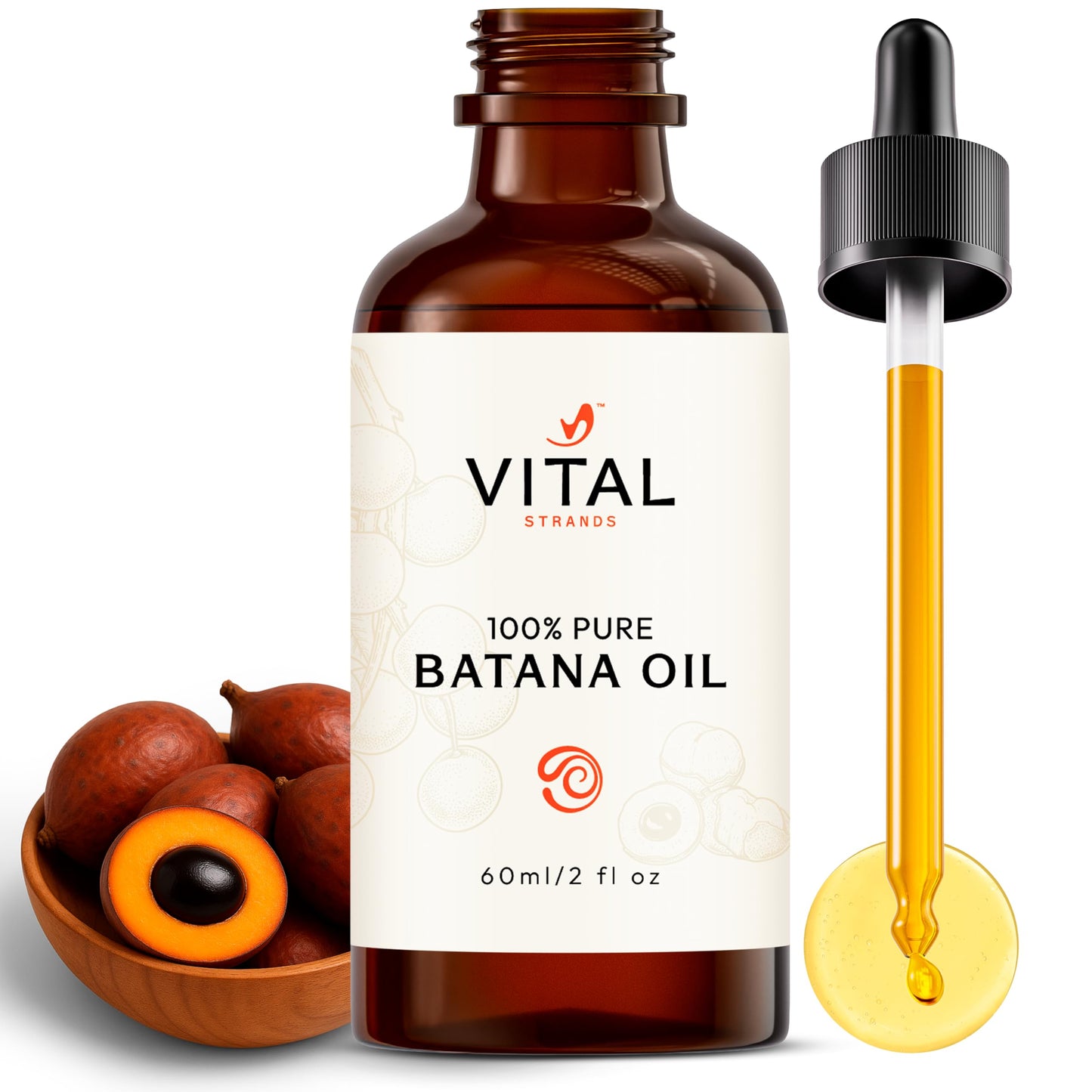 Vital Strands Batana Oil for Hair Growth - 100% Pure & Organic Botana Oil from Honduras - Strengthens, Thickens & Restores Natural Hair - Cold Pressed Beauty & Personal Care Vital Strands