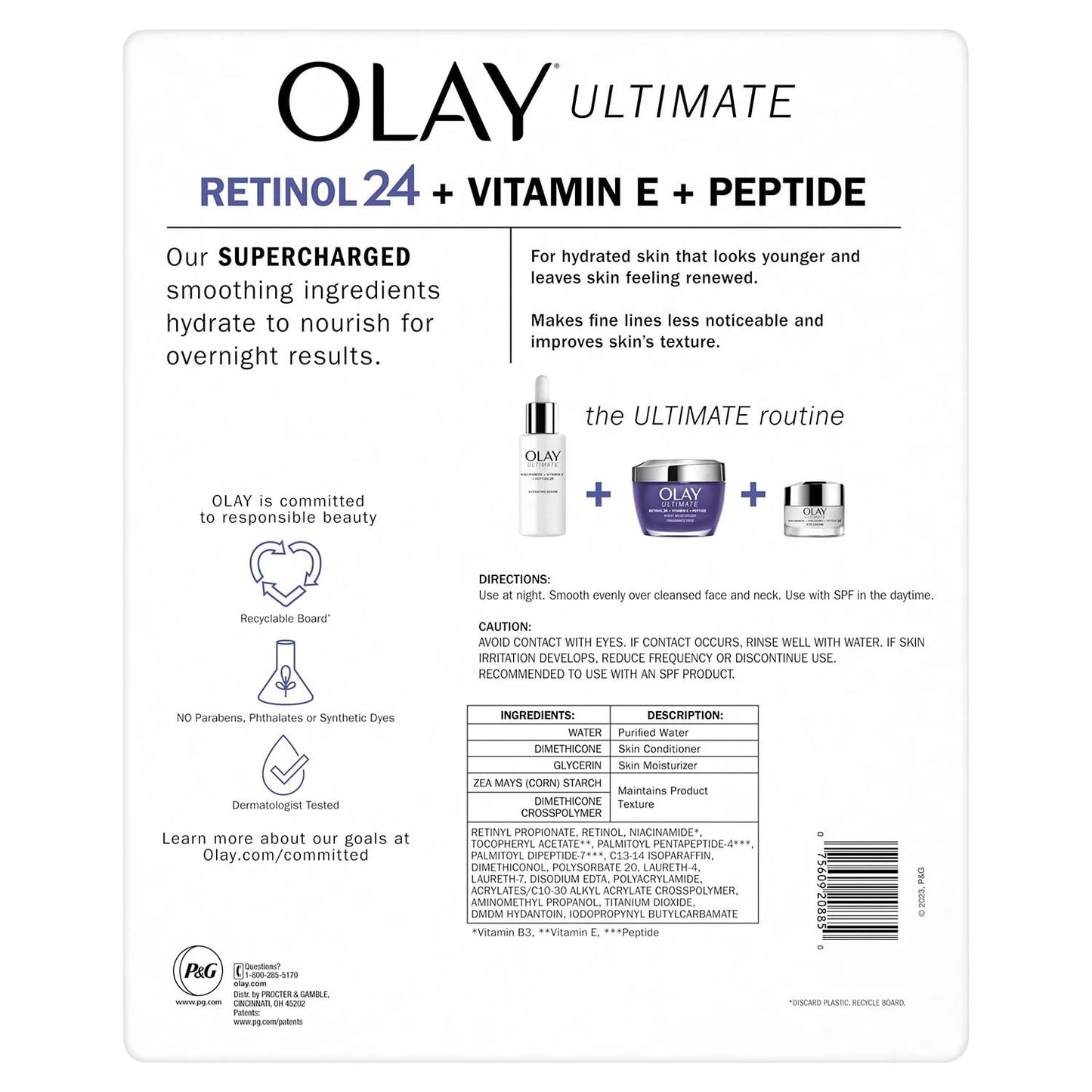 Olay Ultimate Retinol 24 + Vitamin E + Peptide Night Moisturizer (1.7 Oz, 2 Pk) Beauty & Personal Care Olay