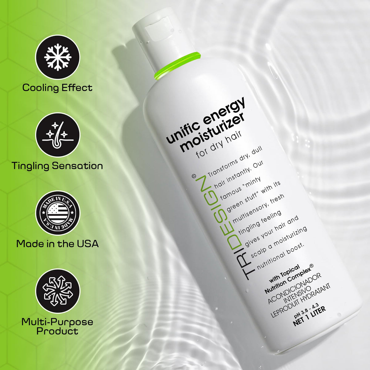 TRIDESIGN Unific Energy Moisturizer Deep Hair Conditioner Dry Damaged, 32oz