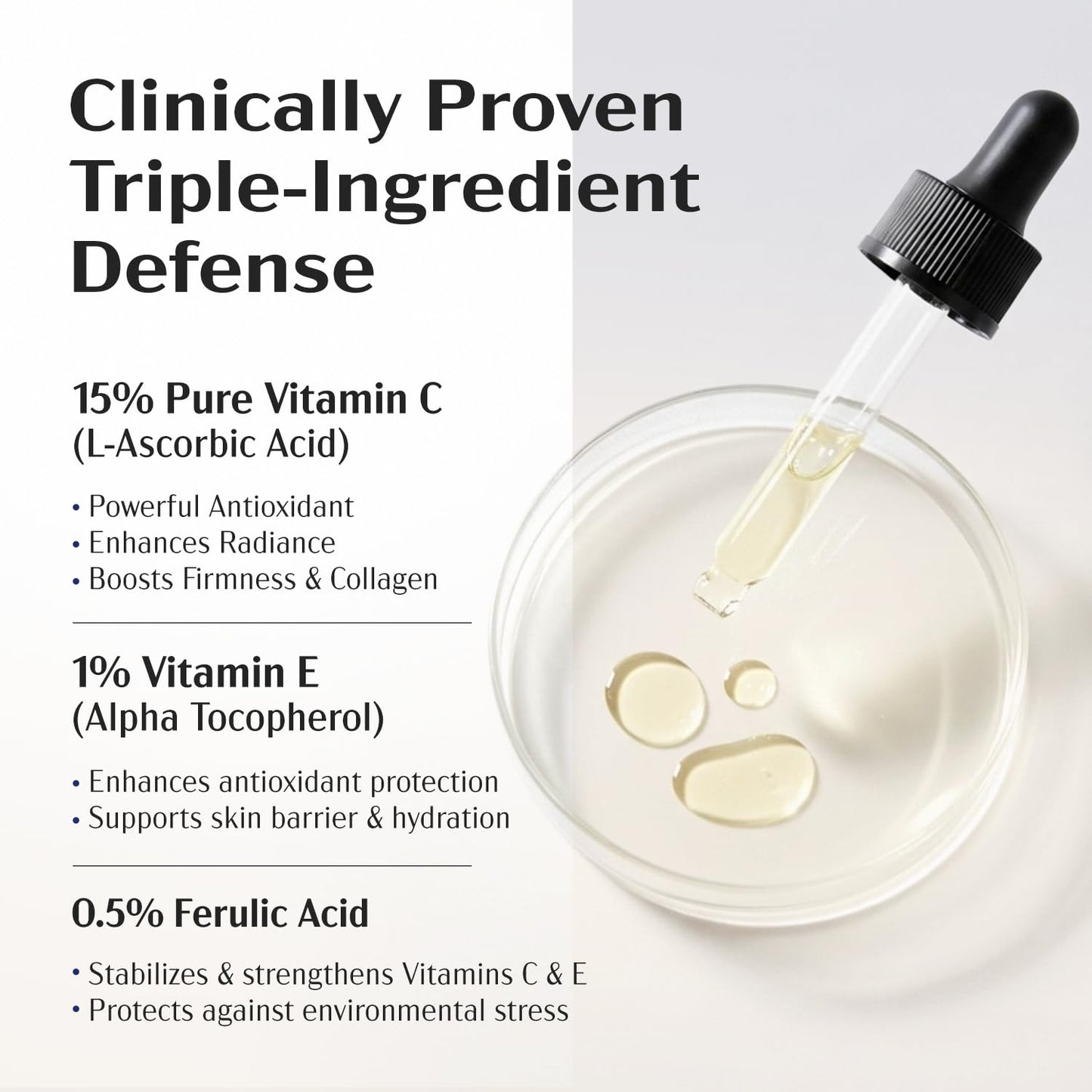 Lanmeri Ceuticals 15% Vitamin C + E + Ferulic Serum: Advanced Antioxidant Defense Formula with 1% Vitamin E & 0.5% Ferulic Acid - High-Stability Beauty & Personal Care Lanmeri