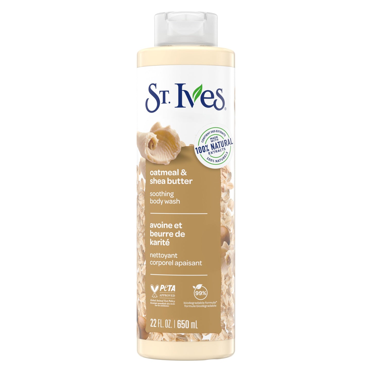 St. Ives Oatmeal & Shea Butter Body Wash | Moisturizing Body Wash for Sensitive and Dry Skin | 22 Fl. Oz. Beauty & Personal Care St. Ives