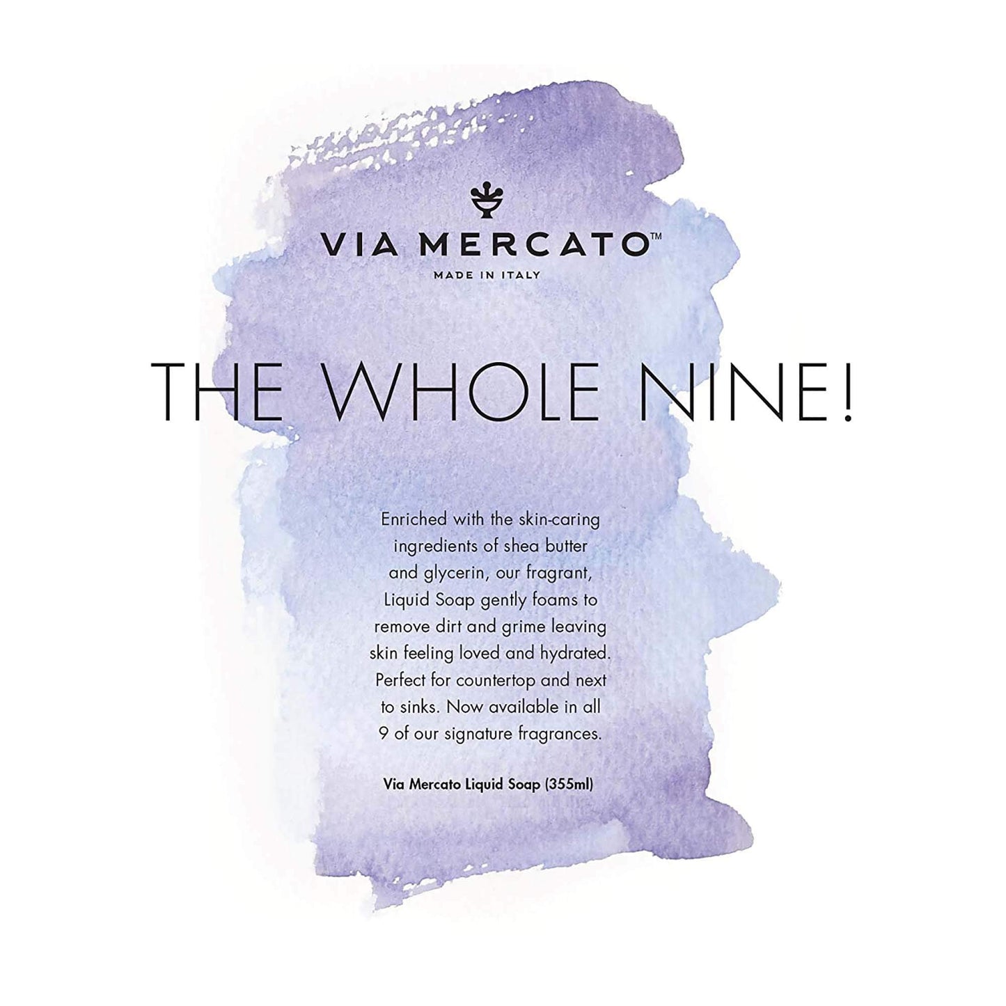 Via Mercato Liquid Soap, Shea Butter Enriched (12 oz), No. 5 - Waterlily & Sandalwood Beauty & Personal Care Via Mercato