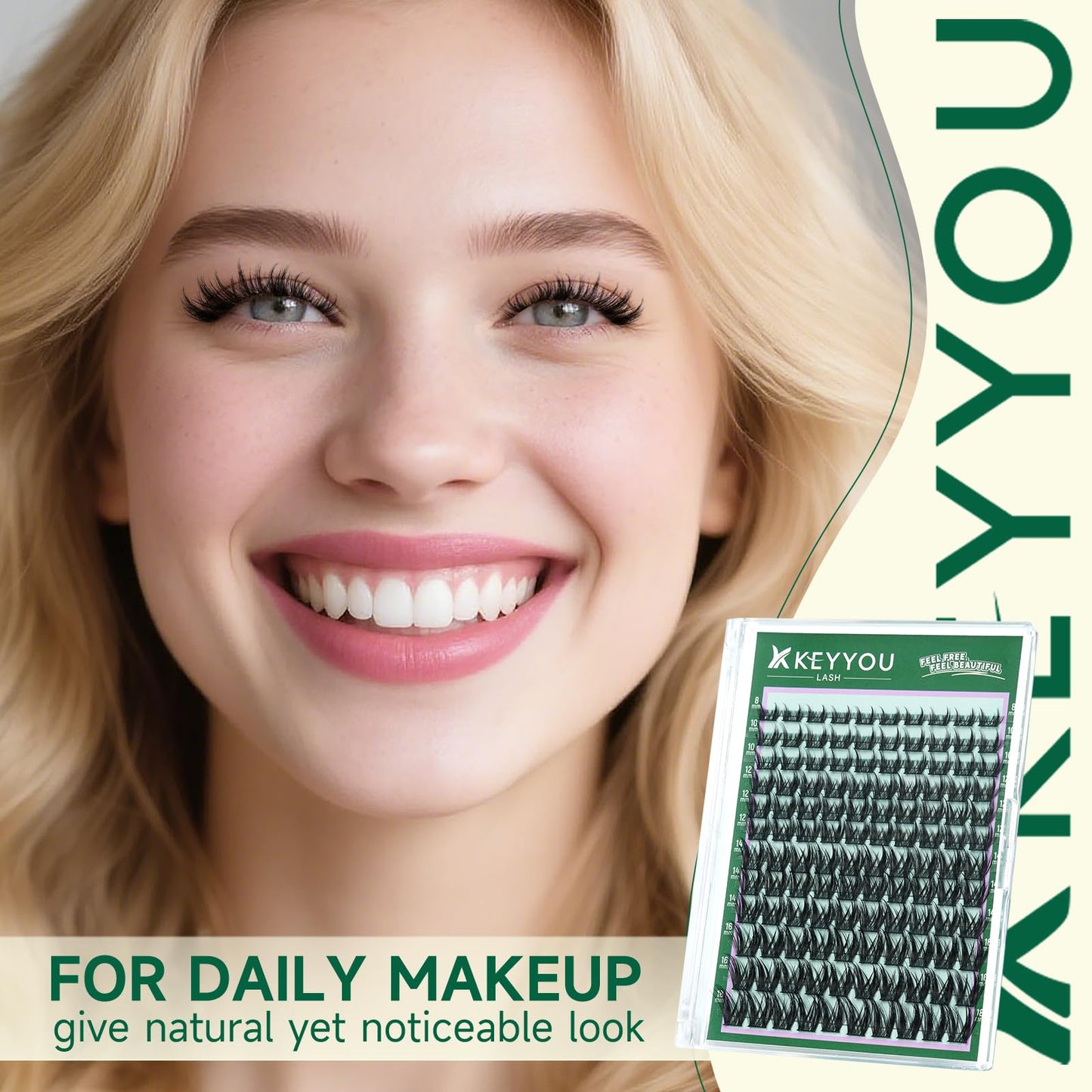 KEYYOU Lash Clusters Manga Lashes 8-18mm C Curl Ultra-Thin Natural Lash F04 Beauty and Personal Care KEYYOU
