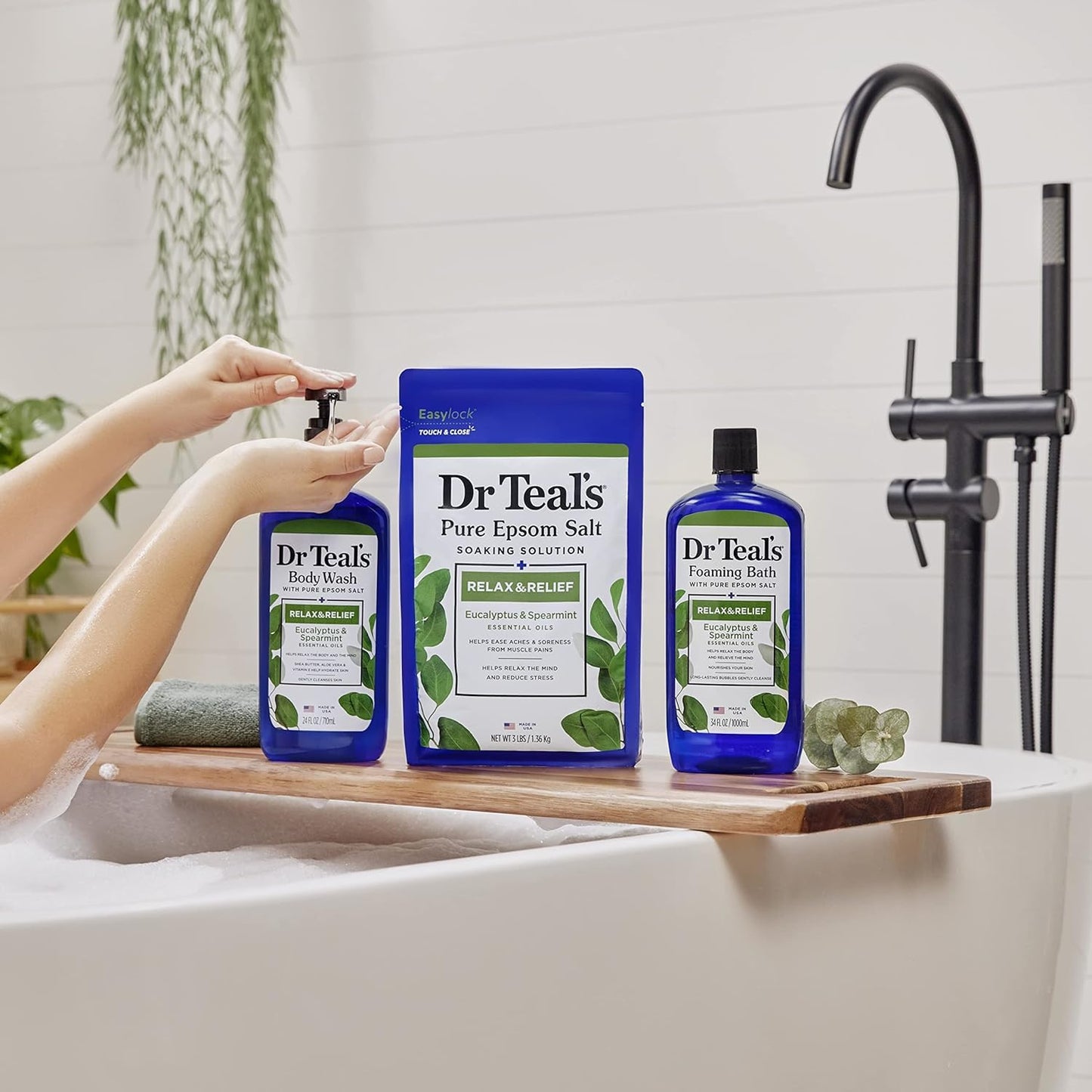 Dr Teal's Body Wash, Relax & Relief with Eucalyptus & Spearmint 24 oz (Pack of 9) Beauty & Personal Care Dr Teal's