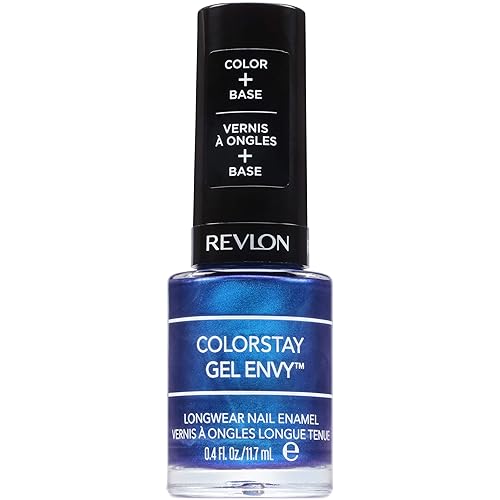 Revlon ColorStay Gel Envy Longwear Nail Polish, with Built-in Base Coat & Glossy Shine Finish, in Blue/Green, 445 Try Your Luck, 0.4 oz Beauty & Personal Care REVLON
