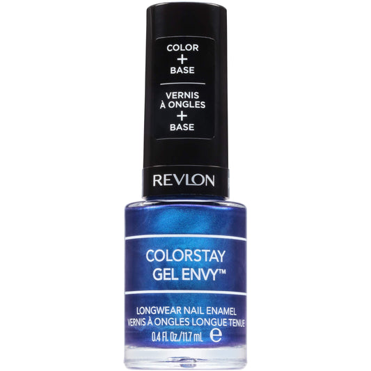 Revlon ColorStay Gel Envy Longwear Nail Polish, with Built-in Base Coat & Glossy Shine Finish, in Blue/Green, 445 Try Your Luck, 0.4 oz Beauty & Personal Care REVLON