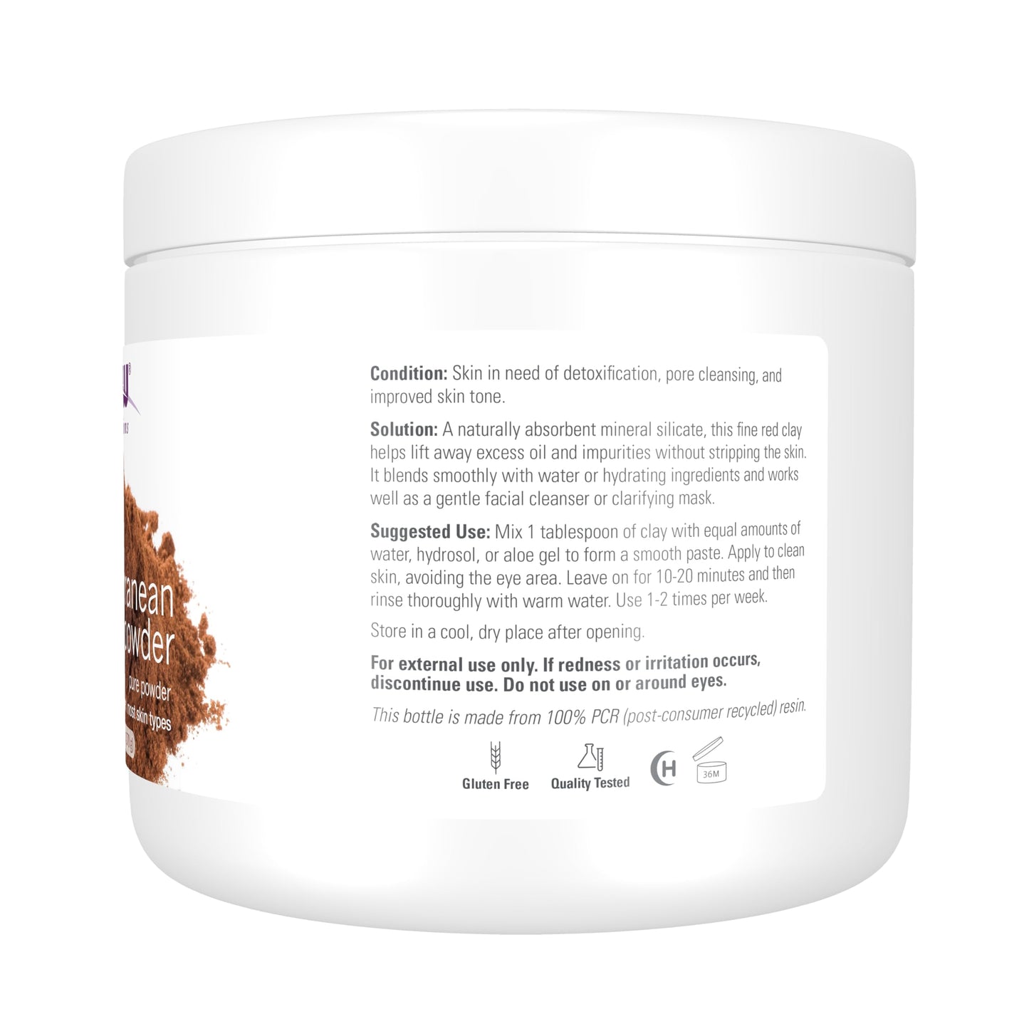 NOW Solutions, Mediterranean Red Clay Powder, Pure Powder for Sensitive Skin Facial Mask, 6-Ounce Beauty & Personal Care NOW Foods