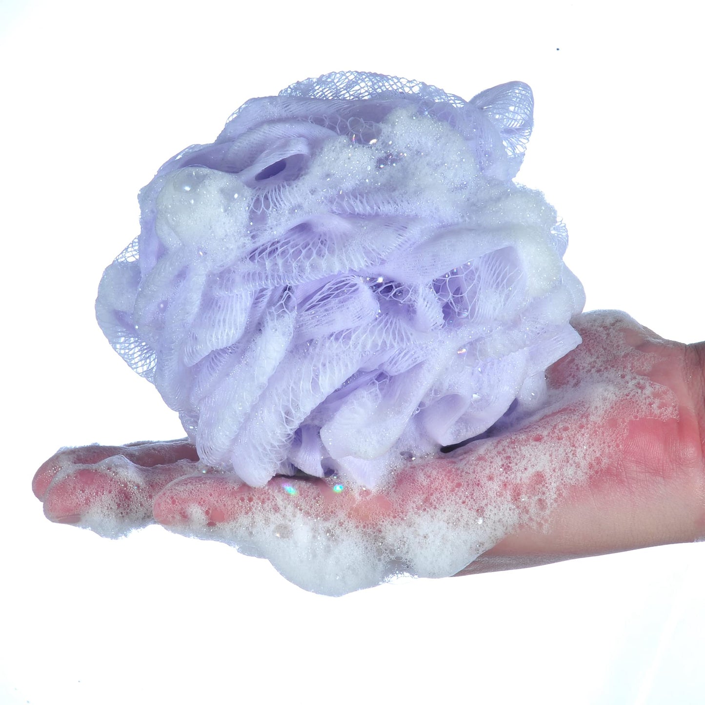 iboodi 60g/pcs Purple Mesh Bath Sponge Shower Pouf Loofahs Shower Puff Pack of 4 (Purple) Beauty & Personal Care iboodi