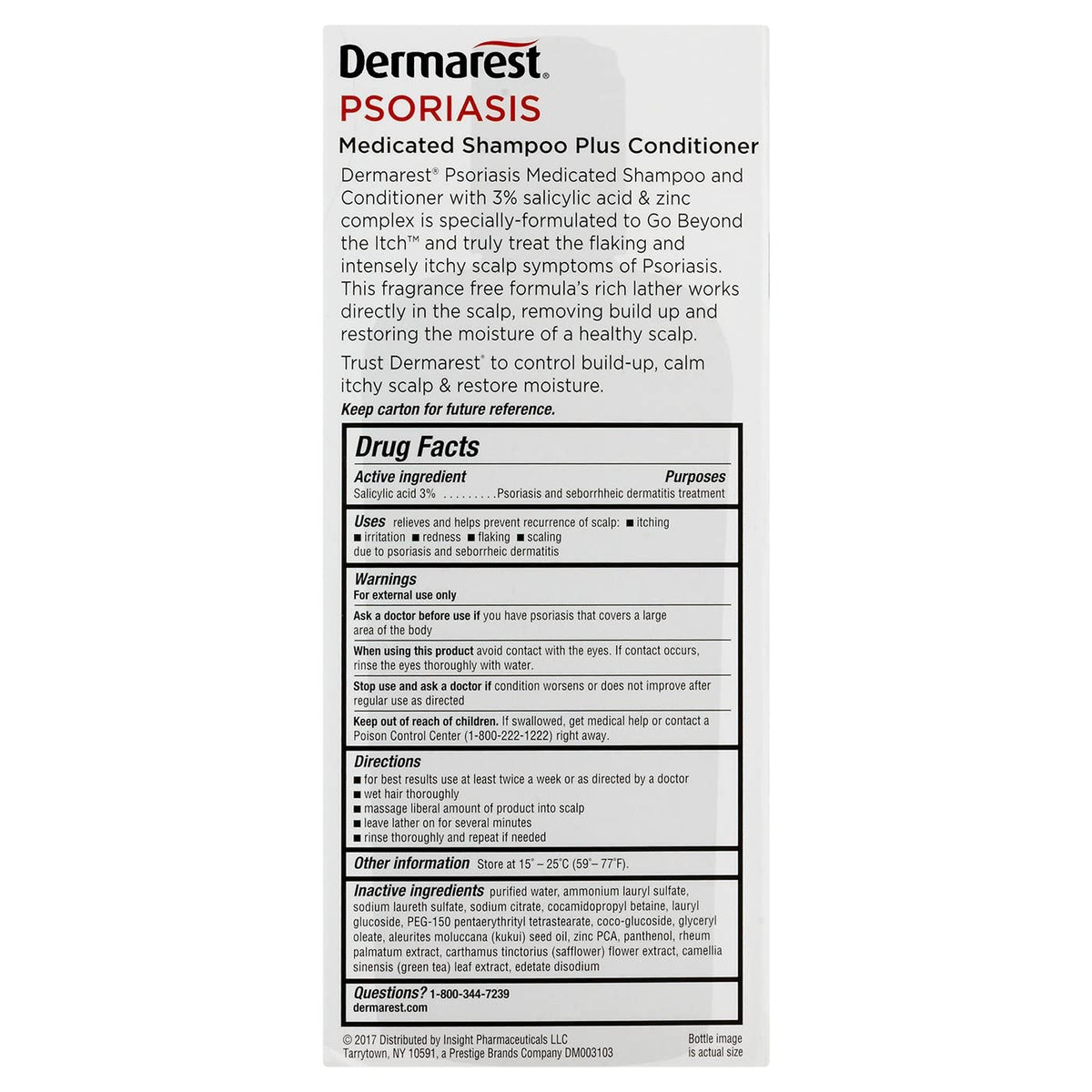 Dermarest Psoriasis Medicated Shampoo plus Conditioner | 8-Ounces | 1-Unit