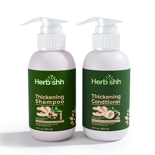 Herbishh Ginger Extract Thickening Shampoo and Hair Conditioner for Hair Thickening, Suitable for All Type Hair, Sulphates & Parabens Free 10fl. oz Beauty & Personal Care Herbishh