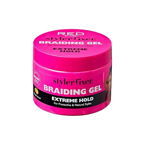 Red by Kiss Braiding Gel Extreme Hold Styler Fixer for Box Braids & Cornrows, Hydrating, Conditioning, Long-Lasting Frizz Control, 4C Moisturizing Beauty & Personal Care Red by Kiss