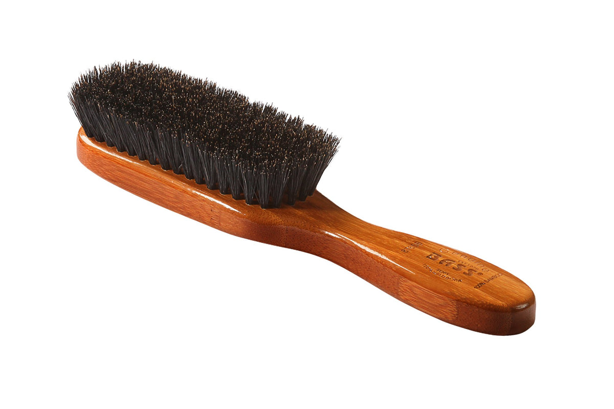 Classic Men's Club (Soft) Wild Boar Bristles Light Wood or Acrylic Handle Gentle Bass Brushes (1 Brush), white (153S)